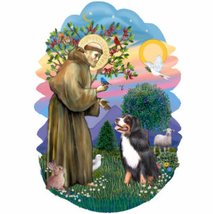 Saint Francis - Berner Hund Freistehende Fotoskulptur