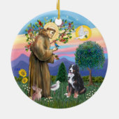 Saint Francis - Bernese Mountain Dog Keramik Ornament (Hinten)