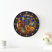 Saint Francis Blessing Beasts Wall Clock Große Wanduhr (Zuhause)