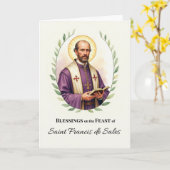 Saint Francis de Sales Fest Tag Segnungen Karte (Gelbe Blume)