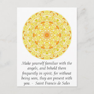 Saint Francis de Sales QUOTE über Engel Postkarte