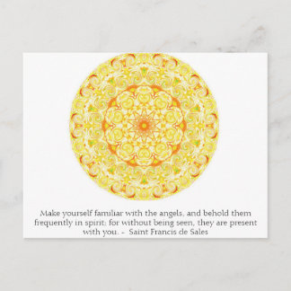 Saint Francis de Sales QUOTE über Engel Postkarte