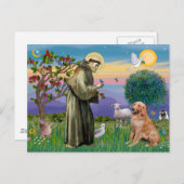 Saint Francis - Goldener Retriever (#1) Postkarte (Vorne/Hinten)