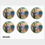 Saint Francis - Goldener Retriever (#1) Runder Aufkleber (Blatt)