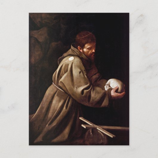 Saint Francis im Gebet - Caravaggio Postkarte (Vorderseite)