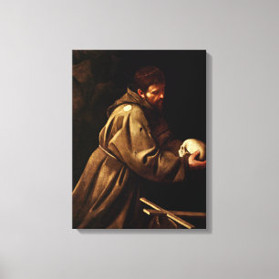 Saint Francis im Gebet (Christlich) (Caravaggio) Leinwanddruck