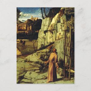 Saint Francis in der Wüste von Giovanni Bellini Postkarte