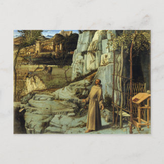 Saint Francis in der Wüste von Giovanni Bellini Postkarte