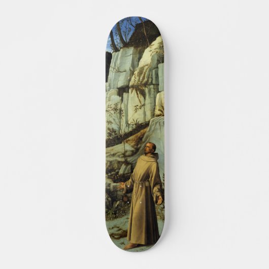Saint Francis in der Wüste von Giovanni Bellini Skateboard (Vorne)
