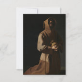 Saint Francis in Meditation von Francisco Zurbaran Dankeskarte (Vorderseite)