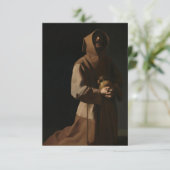 Saint Francis in Meditation von Francisco Zurbaran Dankeskarte (Stehend Vorderseite)