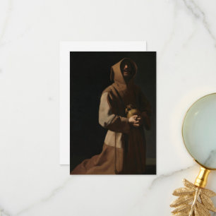 Saint Francis in Meditation von Francisco Zurbaran Dankeskarte