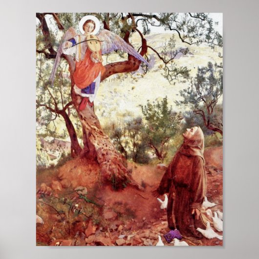 Saint Francis mit Angel Poster (Vorne)