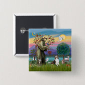Saint Francis mit Tieren - kustumizable Button (Vorne & Hinten)