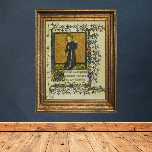 Saint Francis Mittelalterliches Manuskript von Ass Poster