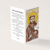 Saint Francis of Assisi Prayer Card  (Vorderseite)