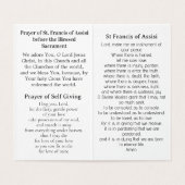 Saint Francis of Assisi Prayer Card  (Innenseite Aufgefaltet)
