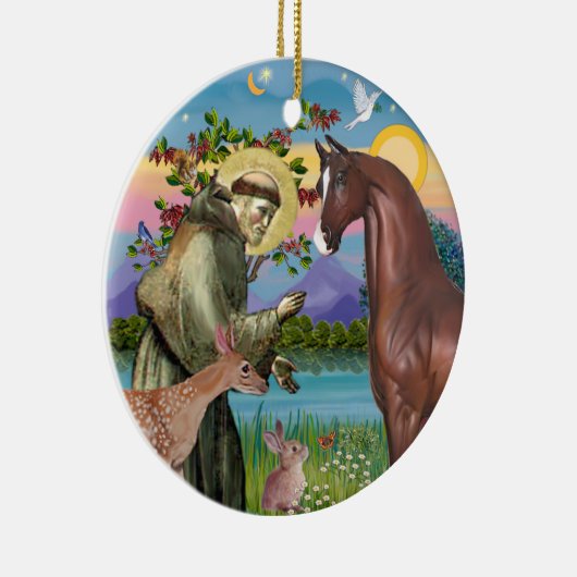 Saint Francis - Pferd (Kastanie) Keramikornament (Rechts)