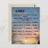 SAINT FRANCIS PRAYER POSTCARD POSTKARTE (Vorne/Hinten)