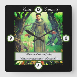Saint Francis Quadratische Wanduhr