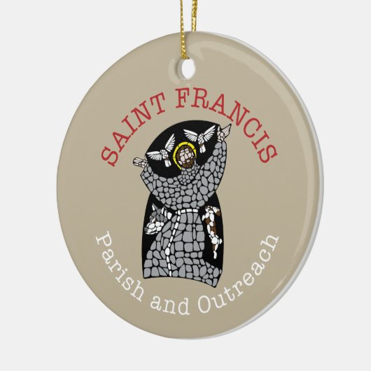 Saint Francis Round Christmas Ornament (Links)