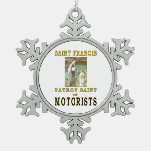SAINT FRANCIS SCHNEEFLOCKEN Zinn-Ornament