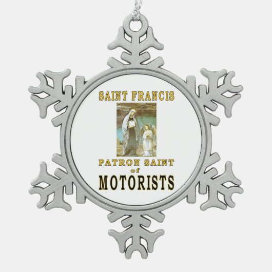 SAINT FRANCIS SCHNEEFLOCKEN Zinn-Ornament (Vorderseite)
