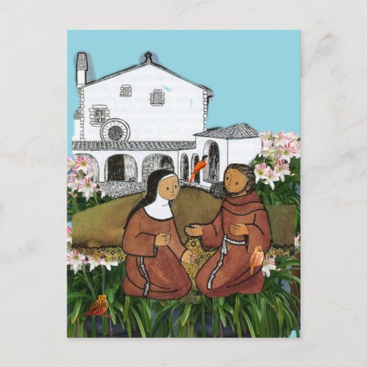 Saint Francis und Saint Clare Assisi Card Postkarte (Vorderseite)