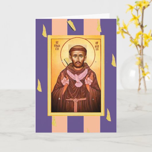Saint Francis von Assisi Karte (Gelbe Blume)
