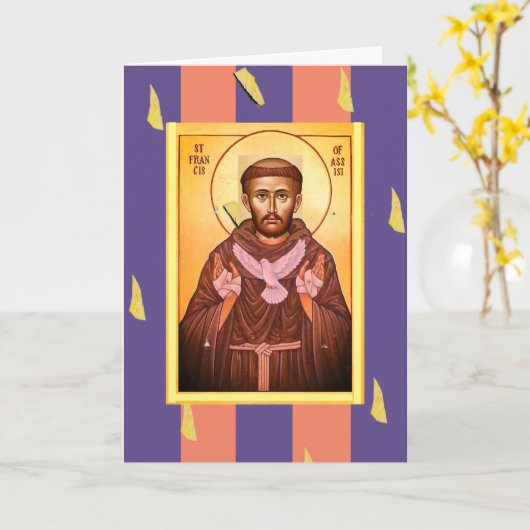 Saint Francis von Assisi Karte (Gelbe Blume)