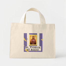 Saint Francis von Assisi Mini Tote Tag Stoffbeutel