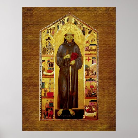 Saint Francis von Assisi Mittelalterliche Ikonogra Poster (Vorne)