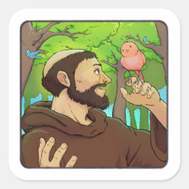 Saint Francis von Assisi Quadratischer Aufkleber