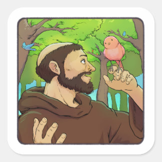 Saint Francis von Assisi Quadratischer Aufkleber