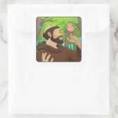 Saint Francis von Assisi Quadratischer Aufkleber (Tasche)