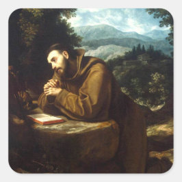 Saint Francis von Assisi Quadratischer Aufkleber