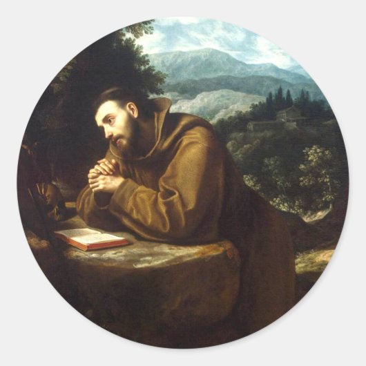 Saint Francis von Assisi Runder Aufkleber (Vorderseite)