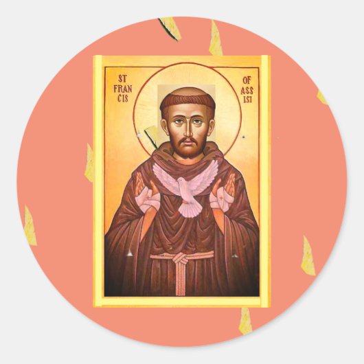Saint Francis von Assisi Runder Aufkleber (Vorderseite)