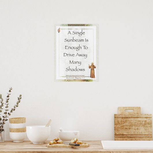 Saint Francis von Assisi Sunbeam PRAYER Poster (Küche)