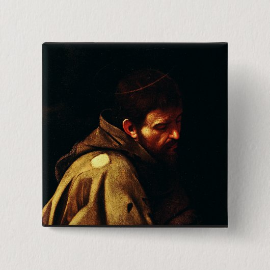 Saint Francis von Assisi von Caravaggio Button (Vorderseite)