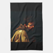 Saint Francis von Assisi von Caravaggio Geschirrtuch (Vertikal)
