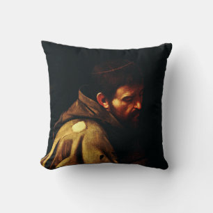 Saint Francis von Assisi von Caravaggio Kissen