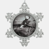 Saint Francis Xavier Cabrini Schneeflocken Zinn-Ornament (Vorderseite)