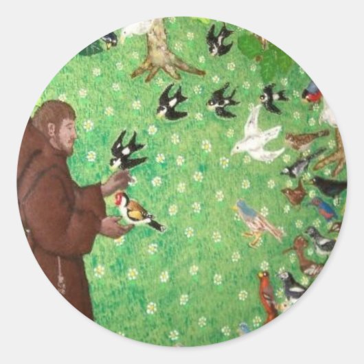 Saint François d’Assisi Runder Aufkleber (Vorderseite)