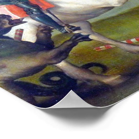 Saint George And The Dragon Painting By Raphael Poster (Ecke)