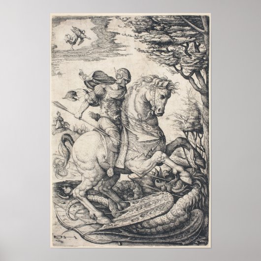 Saint George auf Horseback Slegende Drache Poster (Vorne)