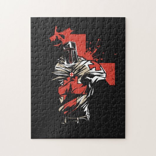 Saint George Christlich Crusader Rotes Kreuz Puzzle (Vertikal)
