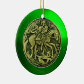 SAINT GEORGE, DRAGON/MADONNA UND KINDERMEDALLION KERAMIKORNAMENT (Rechts)