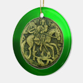 SAINT GEORGE, DRAGON/MADONNA UND KINDERMEDALLION KERAMIKORNAMENT (Links)