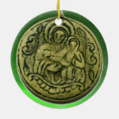 SAINT GEORGE, DRAGON/MADONNA UND KINDERMEDALLION KERAMIKORNAMENT (Hinten)